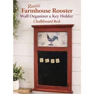 Rustic Farmhouse Rooster Wall Chalkboard Red With Four Magnets